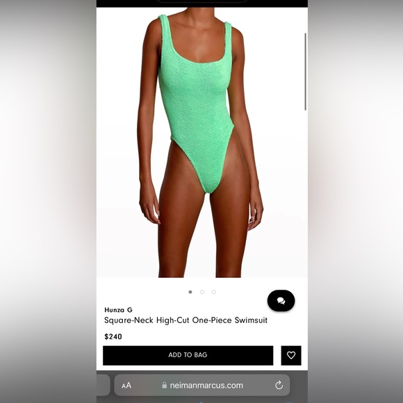 Hunza G Square Neck One-Piece - Lime 💚 - Picture 2 of 7